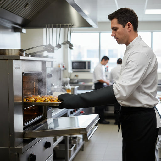 Browne 16 3/8" Oven Mitt Black Inverted Zig Zag Stitch 5431802 1/1EA