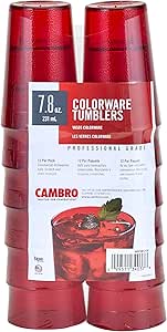 Cambro - Colorware Tumbler, Multi Pack, 8 oz, Ruby Red, 800PSW12156 - (Pack of 12)