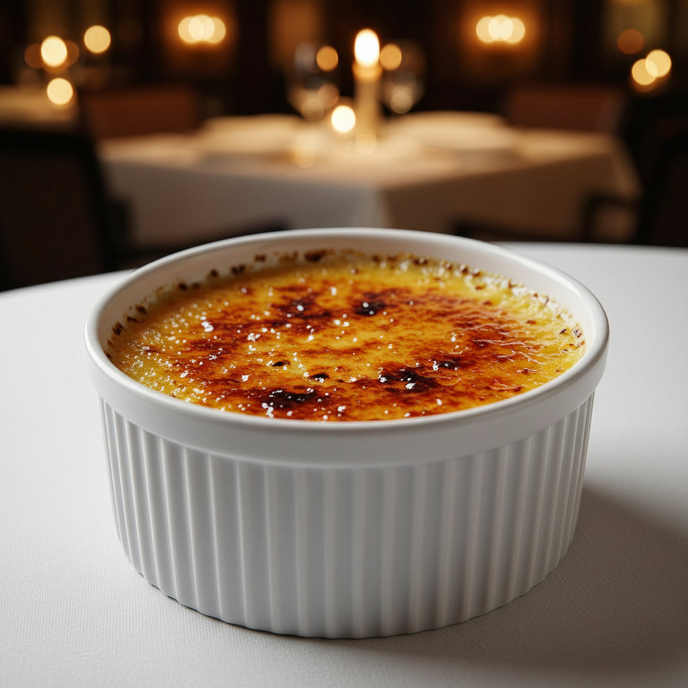 Browne 9oz Ribbed Ramekin White Ceramic 564022W 12/1EA