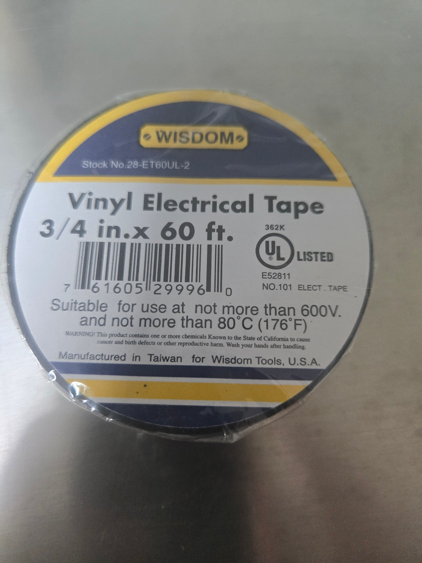 DVA Black Electrical Tape 70214 1/1EA