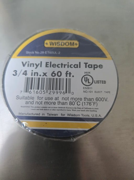 DVA Black Electrical Tape 70214 1/1EA