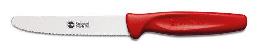 LOGO SERRATED KNIFE 10 CM RED