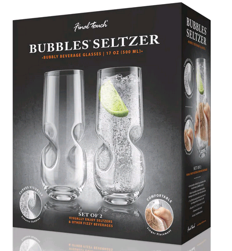 Final Touch Bubbly Glasses, 17 Oz, Set of 2, GG451502