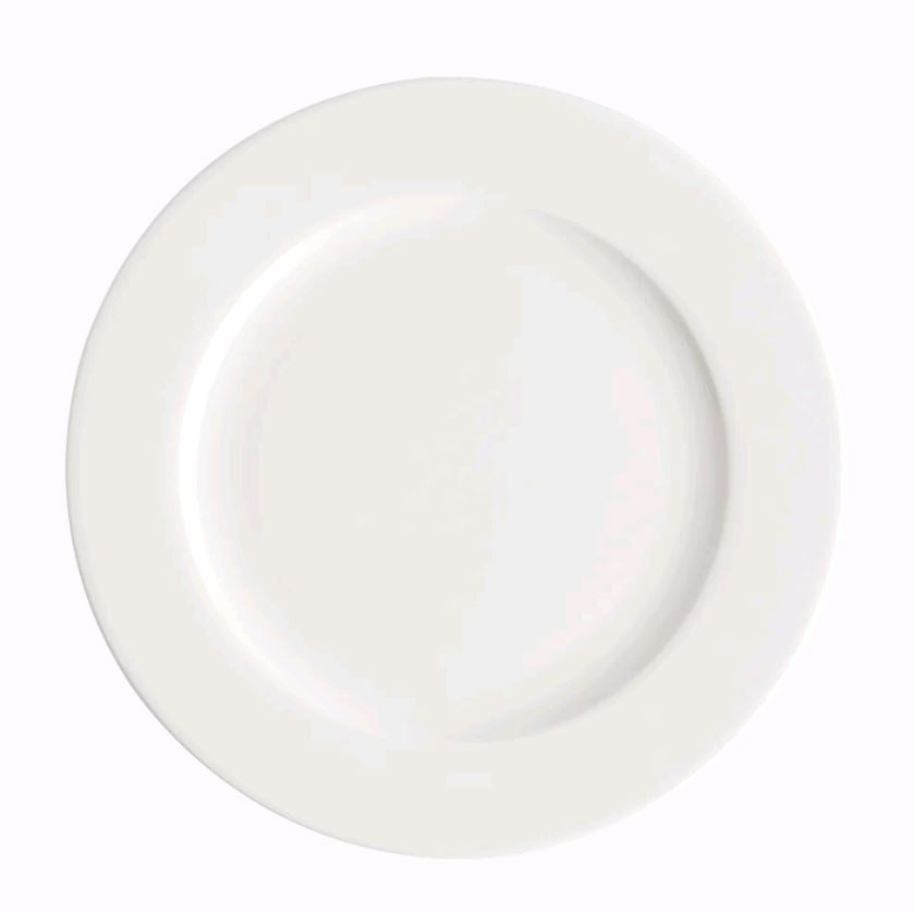 Browne - Foundation Plate, 10.75", Wide Rim, White, 5630110 - (Case of 12)