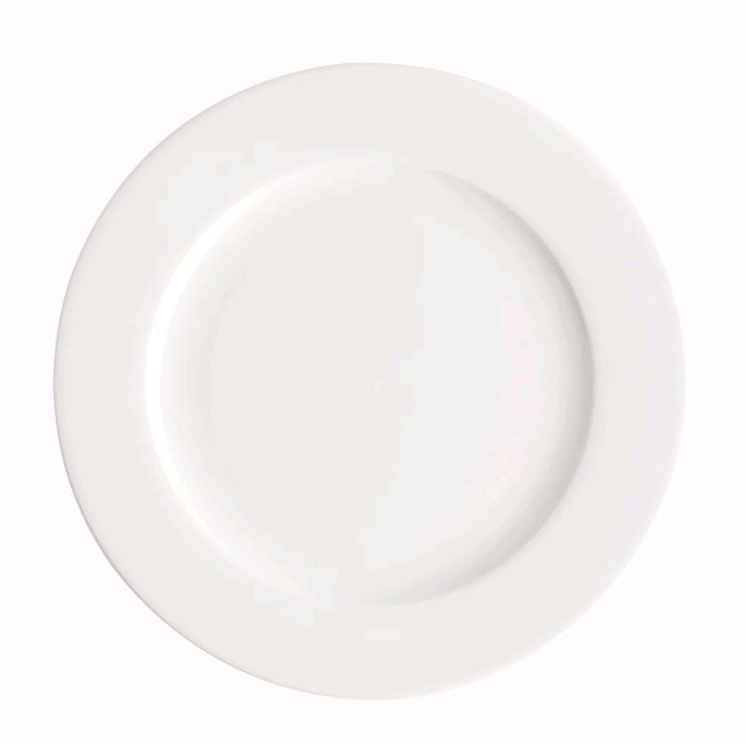 Browne Foundation Wide Rim 10.75" White Plate 5630110