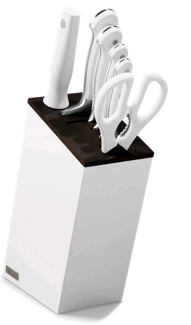 Wusthof Classic White 7 pcs. Slim Knife Block Set (Santoku) 1090270601 - (1 Set)