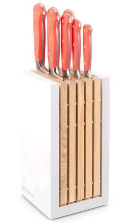 Wusthof Classic Coral Peach 8 pcs. Designer White Knife Block Set 1091770713