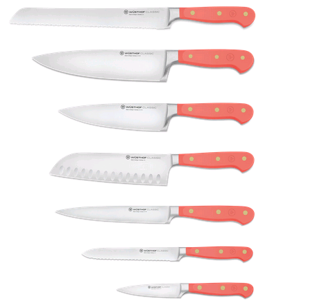Wusthof Classic Coral Peach 8 pcs. Designer White Knife Block Set 1091770713