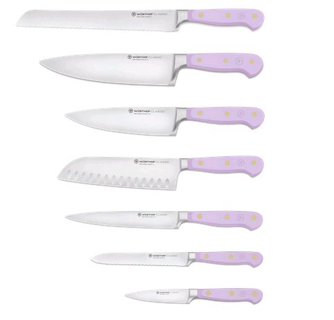 Wusthof Classic Purple Yam 8 pcs. Designer White Knife Block Set 1091770712