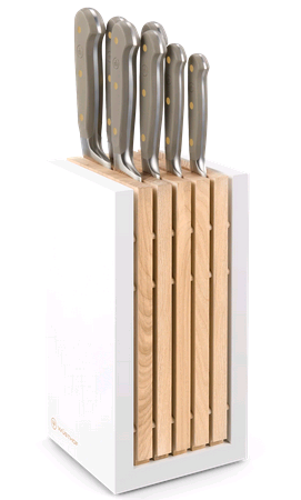 Wusthof Classic Velvet Oyster 8 pcs. Designer White Knife Block Set 1091770711