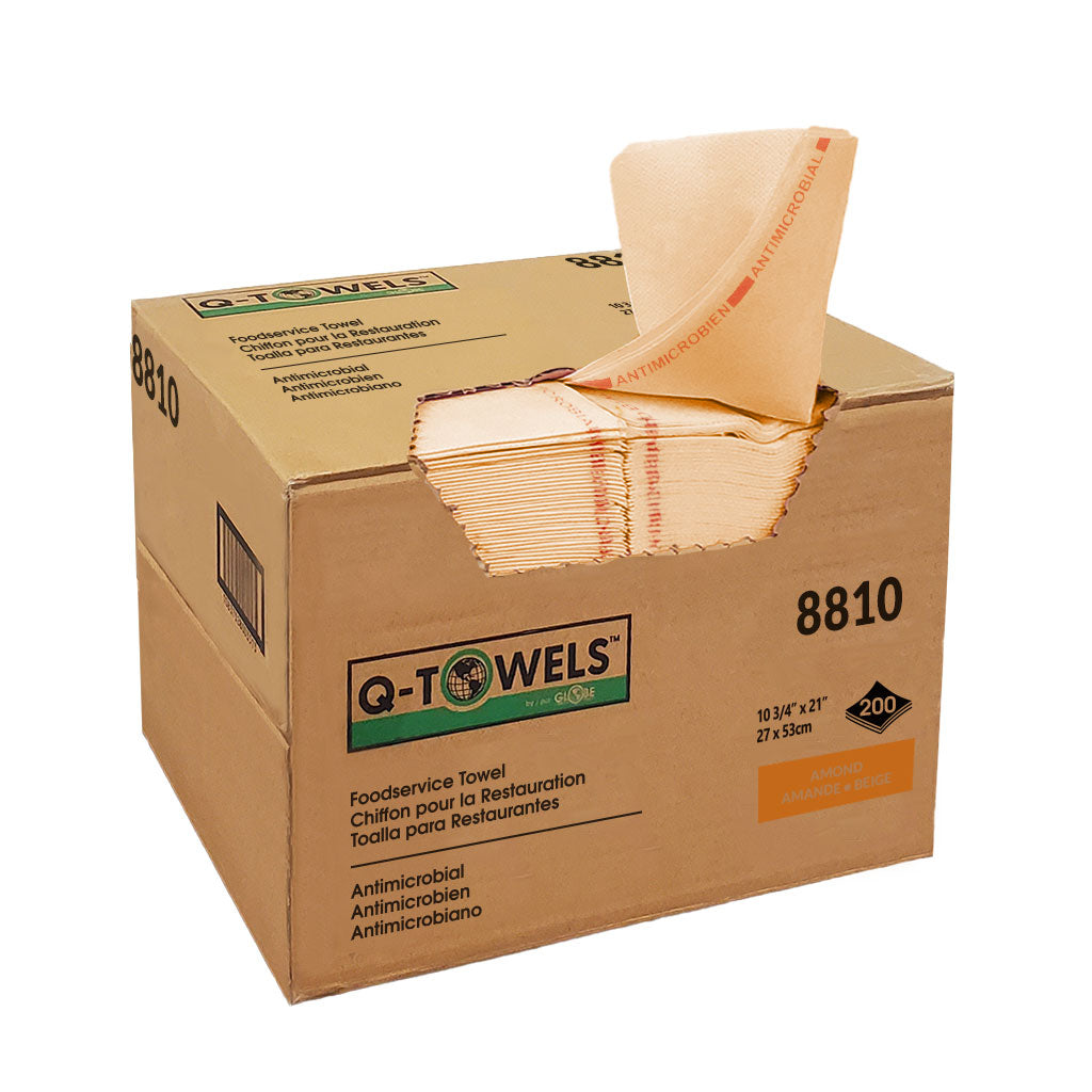 Globe Commercial - Q-Towel Sanitizer Compatible Foodservice Towel - 10.75