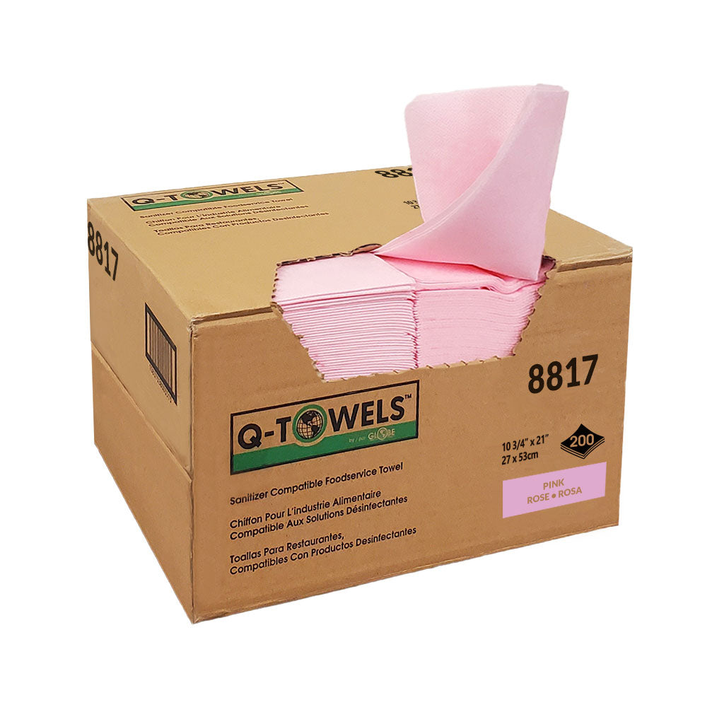 Globe Commercial - Q-Towel Sanitizer Compatible Foodservice Towel - 10.75
