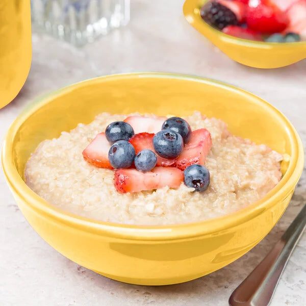 Libbey Cantina 18 oz. Saffron Uncarved Porcelain Oatmeal Bowl - 903044003  12/Case*