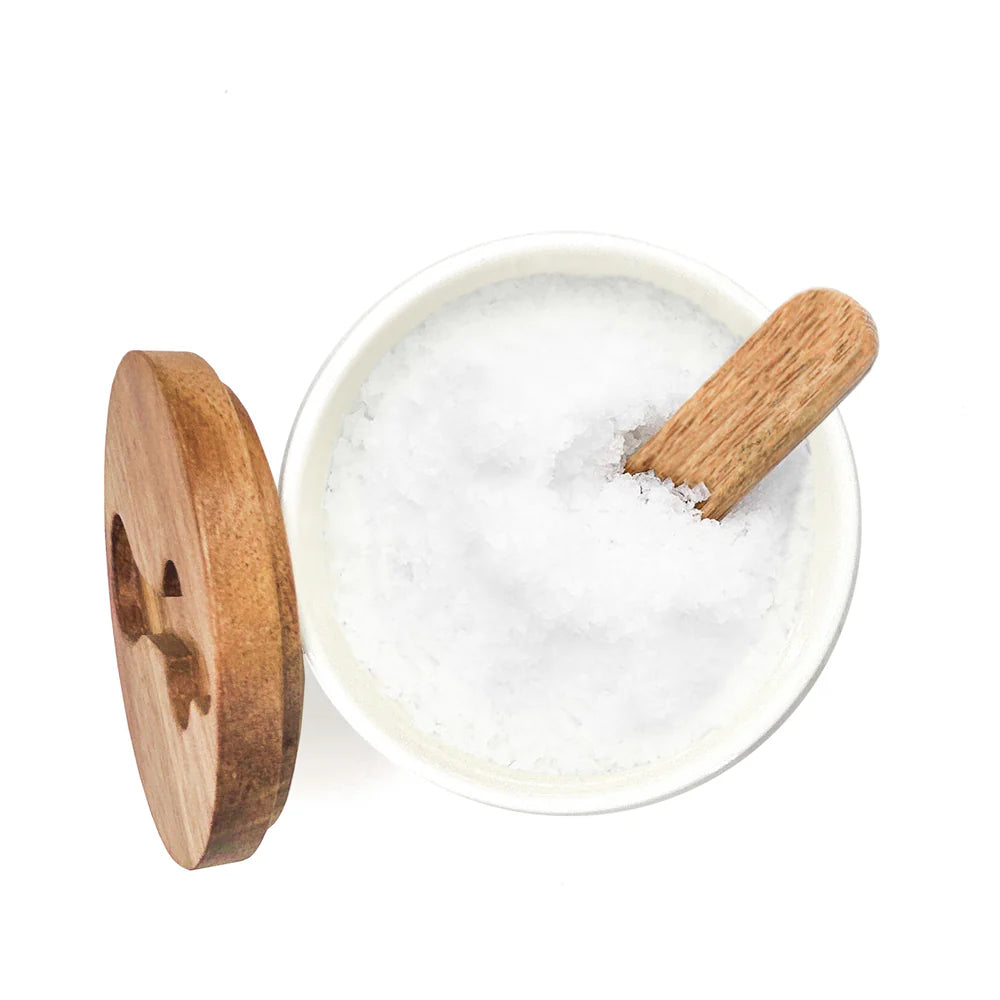 BIA - Salt Keeper, with Acacia Lid, Porcelain  9250527WH