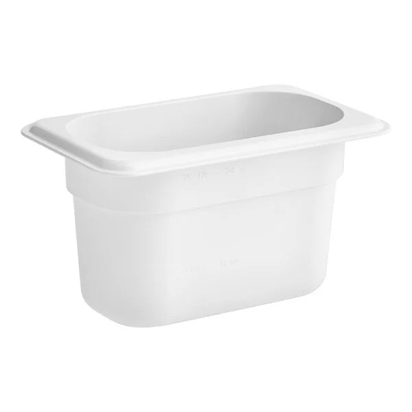 Cambro Camwear® 1/9 Size White Polycarbonate Food Pan - 4" Deep 94CW148 1/1EA*