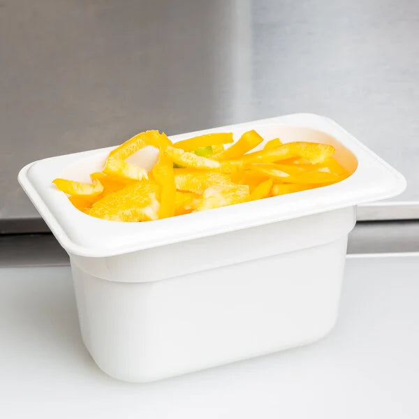 Cambro Camwear® 1/9 Size White Polycarbonate Food Pan - 4