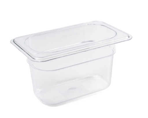 Browne Clear Polycarbonate 1/9 Size x 4" Deep Food Pan 38194