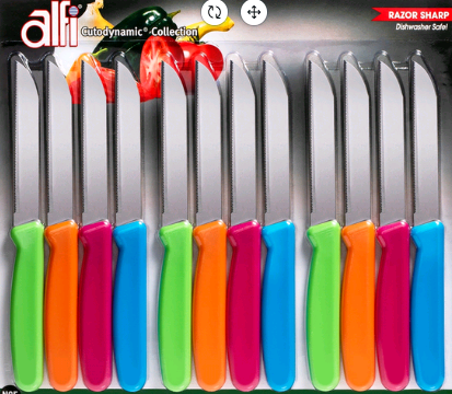 Alfi All-Purpose Knives, Pointed Tip, Pack of 12, ABHP-12