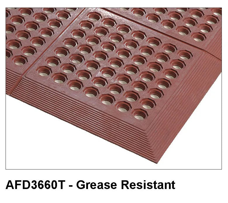 COMPETITOR® Anti-Fatigue Floor Drain Mats - Grease Resistant Red - AFD3660T 1/1EA