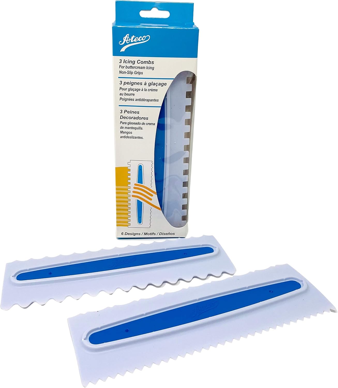 Ateco 3 pc / 6 Design Set Icing Comb, 9