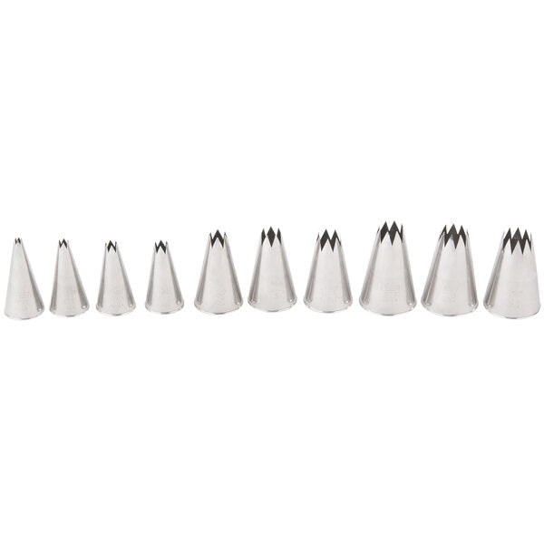 Ateco Open Star Piping Tip Decorating Set, S/S,  10-Piece 830