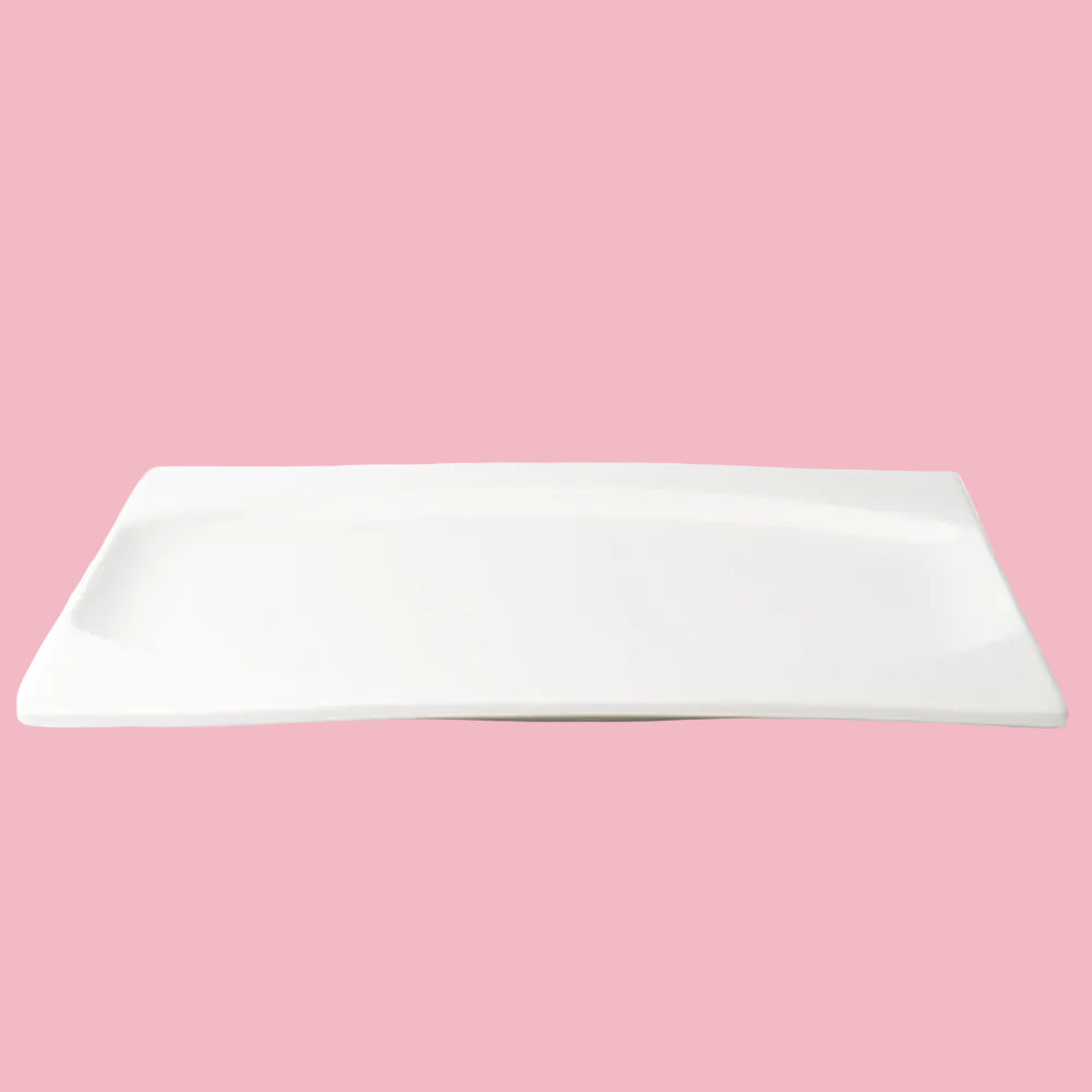Browne - Foundation Rectangle Plate White 5630186 - (Case of 12)