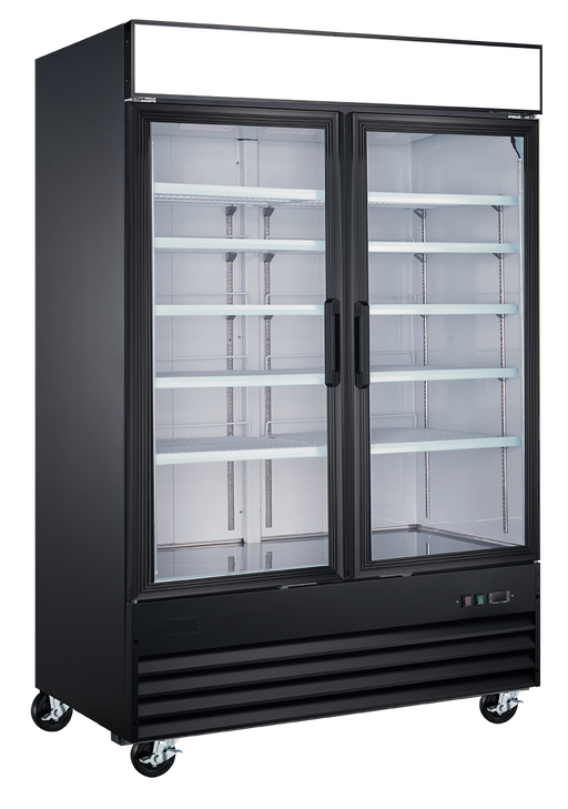 EFI  X-LINE 53" Glass 2 Door Black Cooler C2-53GDVCX 1/1EA*