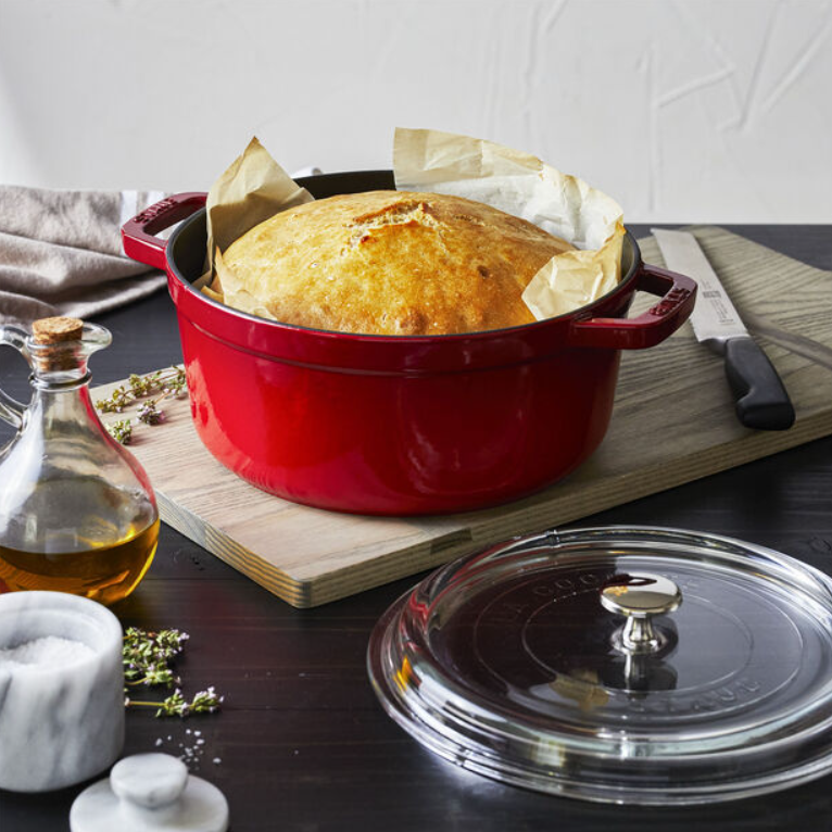 Staub 5 1/2 qt Enameled Cast Iron Cocotte with Lid