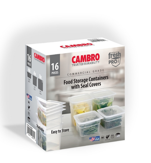 Cambro FPMINI16 - 16 pc Food Storage Containers with Lids, 16 oz & 32 oz