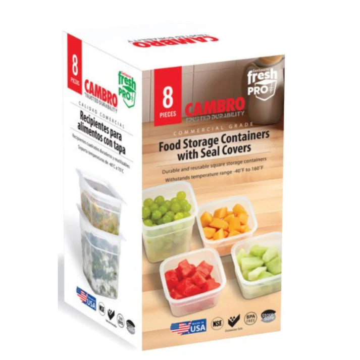Cambro FPMINI8 - 8 pc Food Storage Containers with Lids, 16 oz & 32 oz
