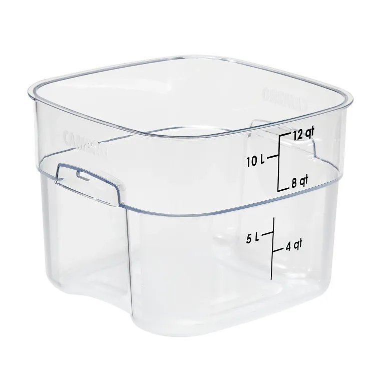 CamSquares FreshPro - 12 Qt. Clear Square Polycarbonate Food Storage Container 12SFSPROCW135 - 1/1EA