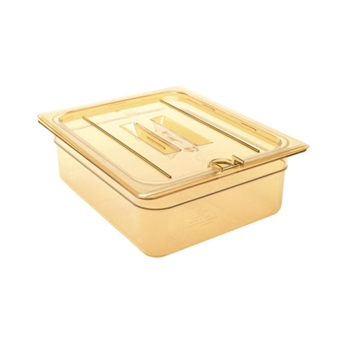 Cambro - Lid, 1/6 Size, Amber, High Heat, Handled, with Spoon Notch, 60HPCHN150