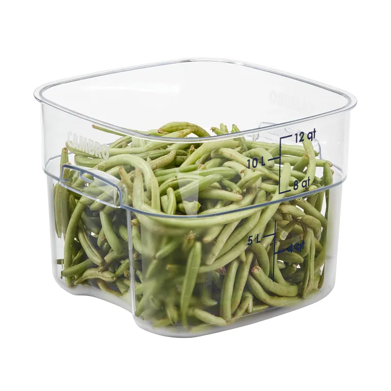 CamSquares FreshPro - 12 Qt. Clear Square Polycarbonate Food Storage Container 12SFSPROCW135 - 1/1EA