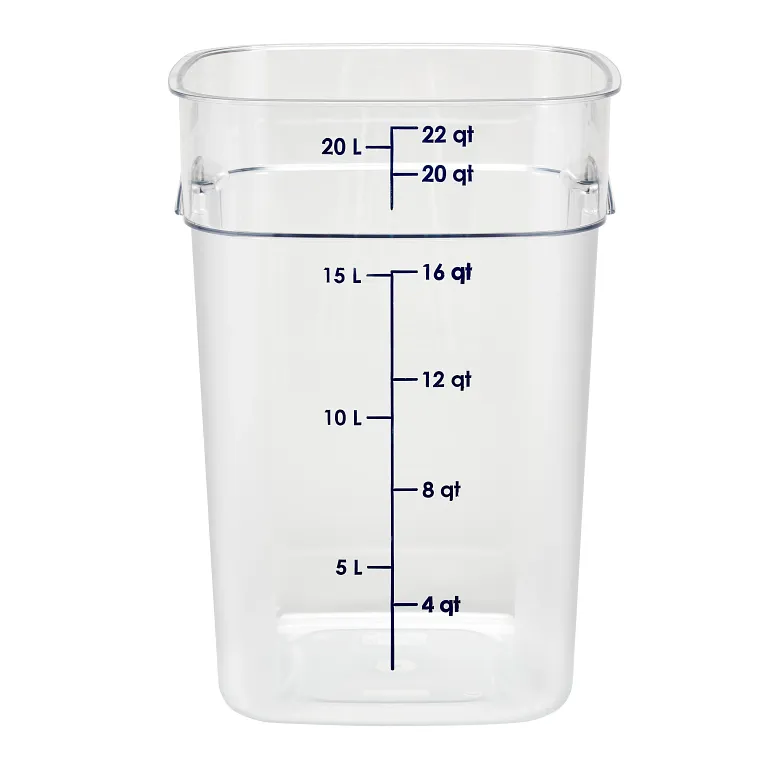 Cambro CamSquares® FreshPro 22 Qt. Clear Square Polycarbonate Food Storage Container 22SFSPROCW135