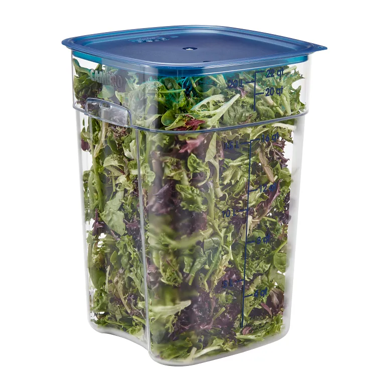 Cambro CamSquares® FreshPro 22 Qt. Clear Square Polycarbonate Food Storage Container 22SFSPROCW135