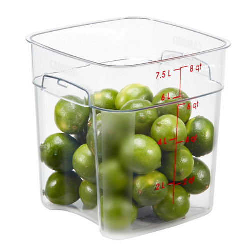 CamSquares FreshPro - 8 QT Clear Square Polycarbonate Food Storage Container 8SFSPROCW135 - 1/1EA