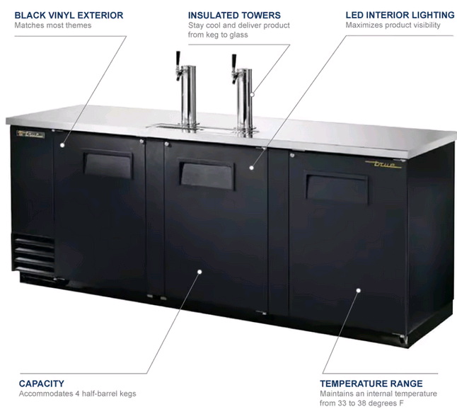 True Beer Dispenser TDD-3-HC BLK