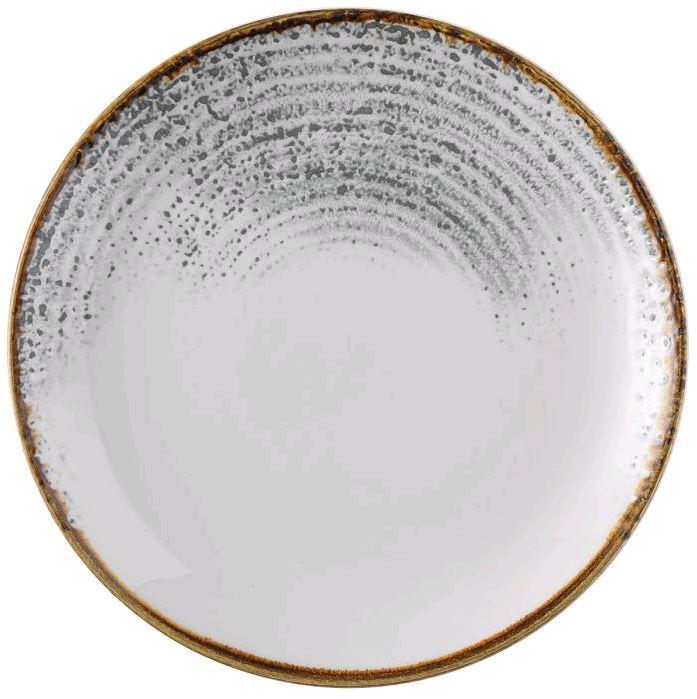 Churchill Studio Prints Homespun Accents Jasper Grey Evolve 8.5" Coupe Plate HAJGEVP81 12/1EA