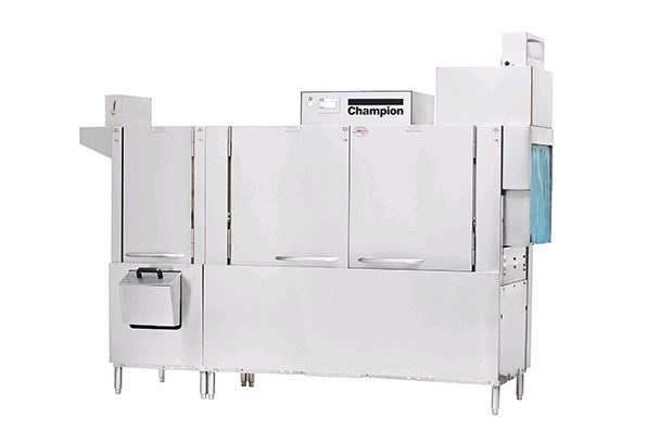 Champion PRO Series Rack Conveyors 64" Two Tank Commercial Warewasher with 22" Prewash  64Pro