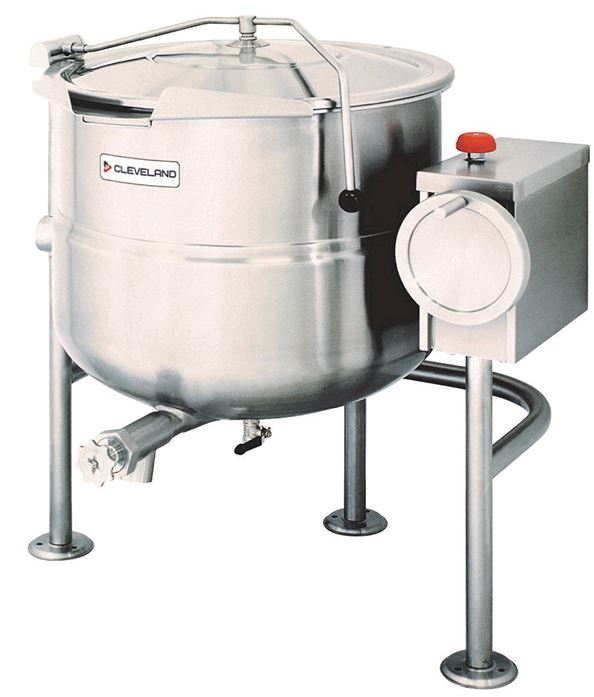 Cleveland Direct Steam 150-gallon Steam Kettle, Tilting Quad Leg KDL150T