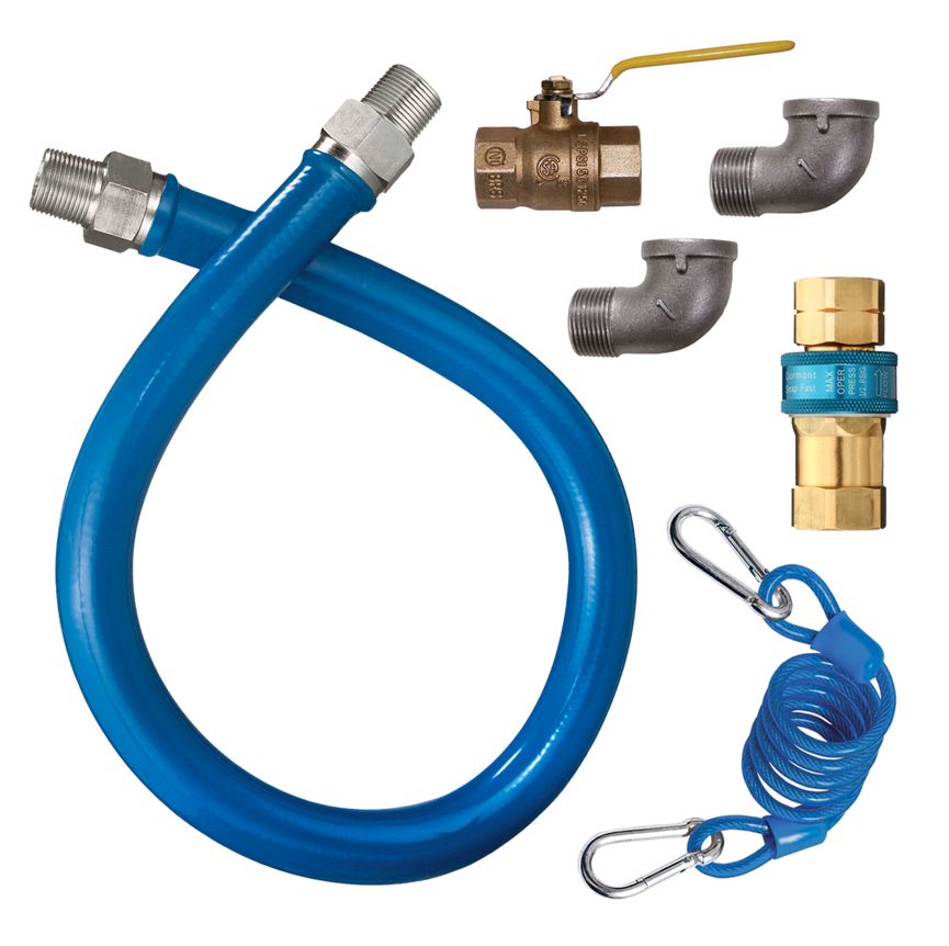 Dormont 48" Gas Connector Kit w/ 1" Male/Male Couplings 16100KIT48