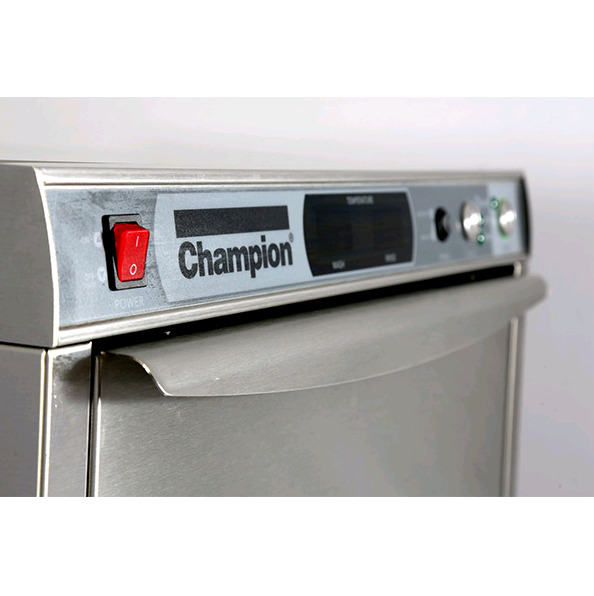 Undercounter High Temperature Dishwashing Machine with Heat recovery and built in Booster Heater on white background