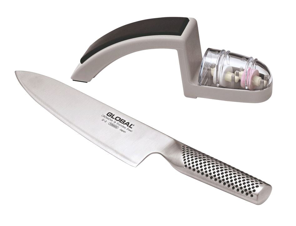 Global - G2 Chef Knife & Grey Mino Sharpener 220 Set 71G2220GB - 1/1EA