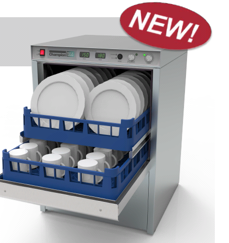 Champion Dual Rack Undercounter High Temperature Single Phase Dishwashing Machine UH130 MAX