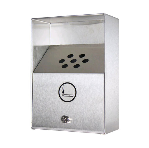 Globe Commercial - Wall Mounted Heavy-Duty Ashtray Stainless Steel 1909 - 1/1EA