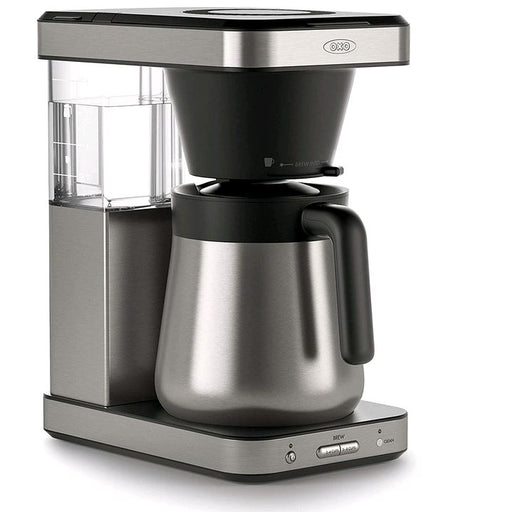 Stainless 8 cup Coffee Maker with Water tank on white background