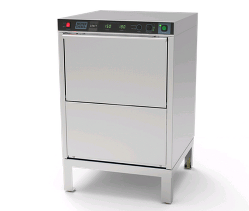 undercounter high temperature single phase glasswashing machine on white background