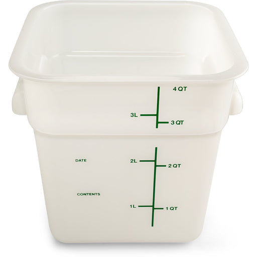 Carlisle Food Storage, Square, White, 4 Qt, 11961PE02