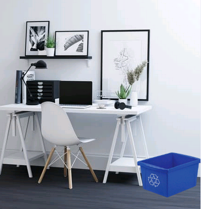 Corpex Recycling Bin Letter Size 15.14 L Capacity, Rectangular, Heavy Duty, Crack Resistant, Dent Resistant, 8
