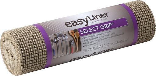 Duck 736411 Non-Adhesive Select Grip Easy Shelf Liner, 12-Inch X 10-Feet, Brownstone